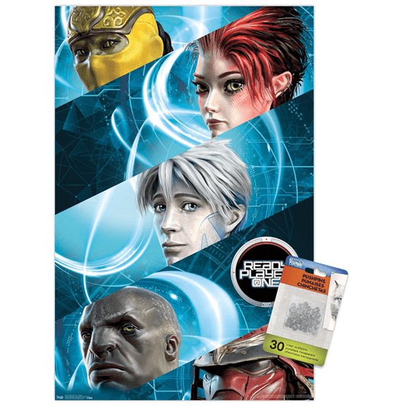 Ready Player One - Profiles Wall Poster with Push Pins, 14.725" x 22.375"