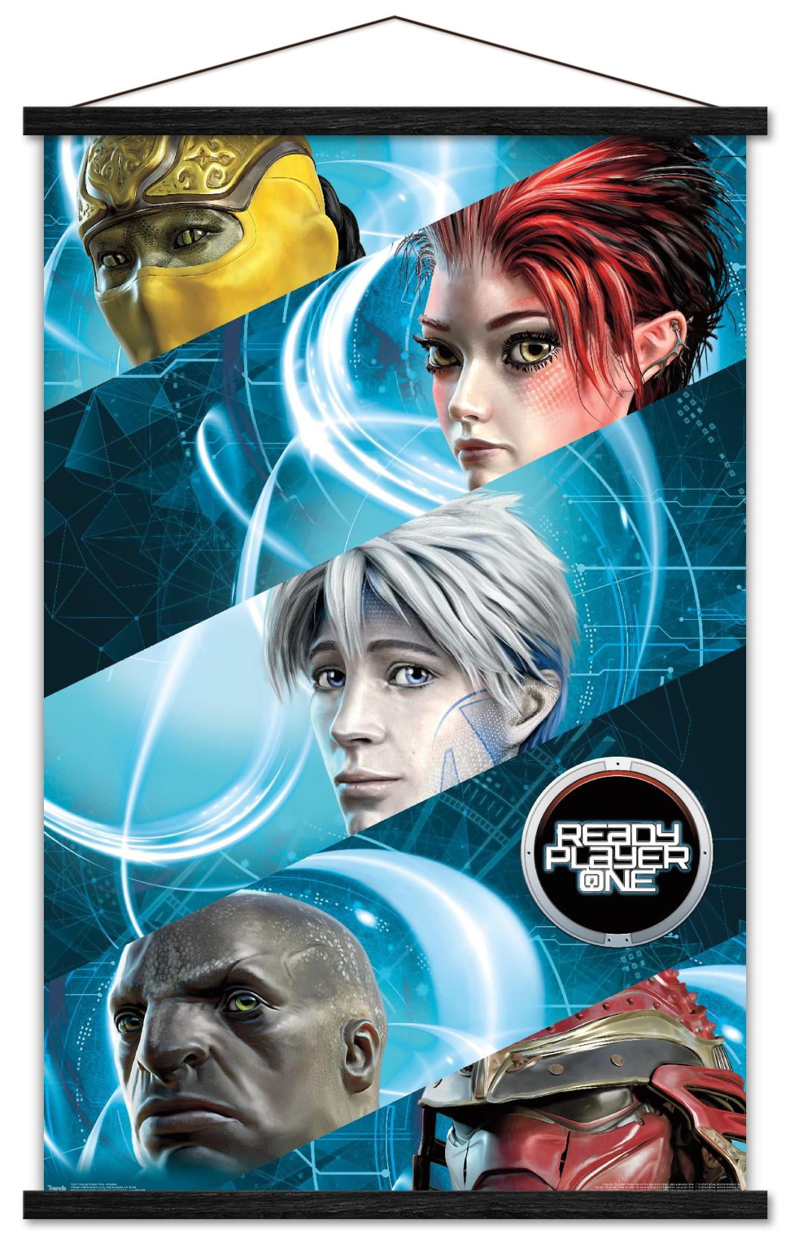 Ready Player One - Profiles Wall Poster with Wooden Magnetic Frame, 22.375" x 34"