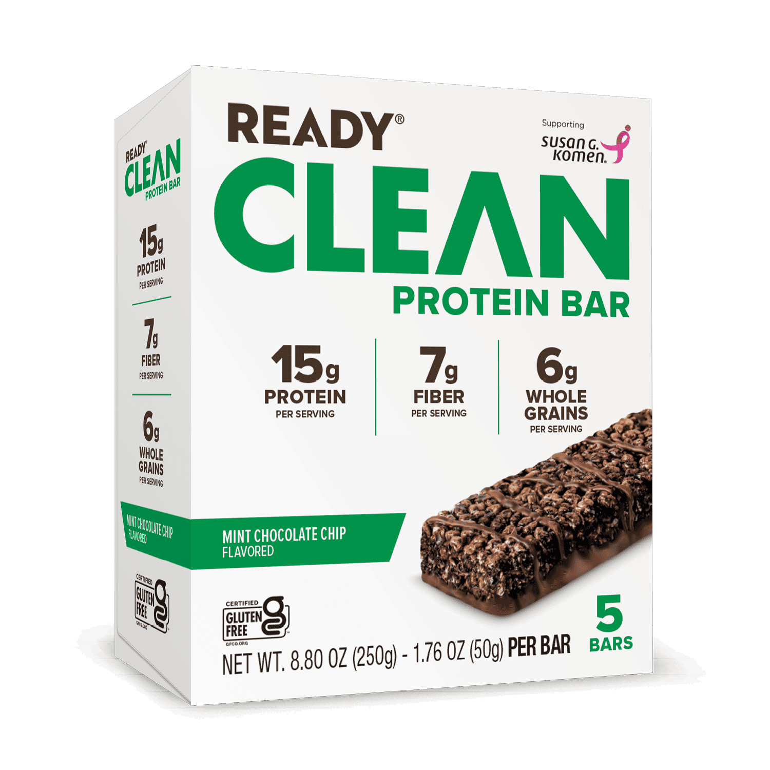 Ready Protein Bar, Mint Chocolate Chip 5 Count Bars