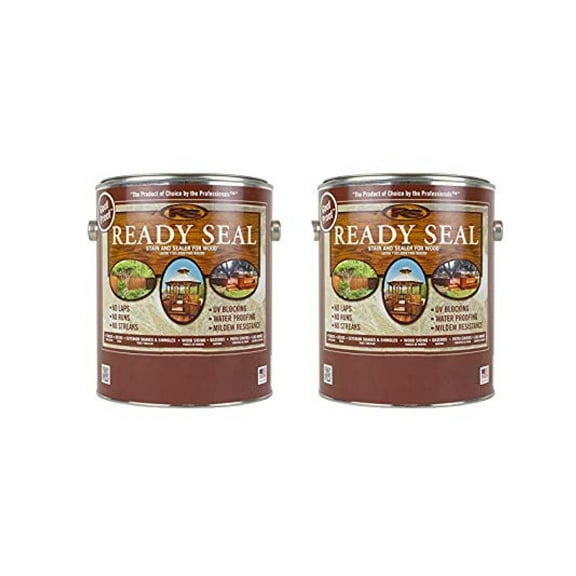 Ready Seal Dark Walnut Wood Sealer & Stain - 2 Gallon Pack | Exterior Wood Protector for Decks, Fences, Siding & More | Oil-Based Waterproof Wood Finish