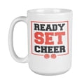 thumbnail image 1 of Ready, Set, Cheer With Graphic Pompoms Design Coffee & Tea Gift Mug Cup For Cheerleader Squad, College Or University Students, And Teammates (15oz), 1 of 3