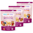 thumbnail image 1 of Ready, Set, Food! Apple Cinnamon, Peanut Butter, Peanut Butter Berry Baby Puffs with 9 Top Allergens, No Sugar Added, Variety 3 Pack, 1 of 11