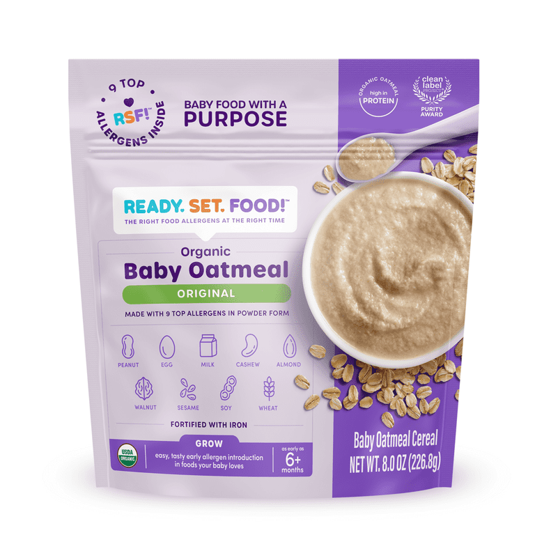 Ready, Set, Food! Organic Baby Cereal Oatmeal, Top Allergens