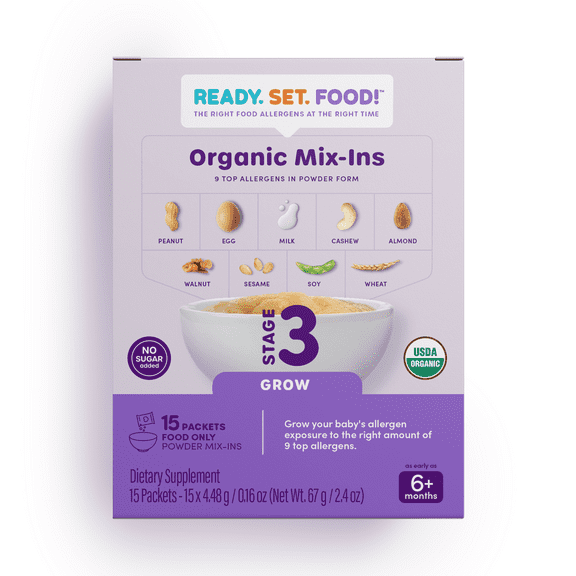 Ready, Set, Food! Organic Early Allergen Introduction Mix-Ins, Babies 6 Months, Stage 3, Unflavored