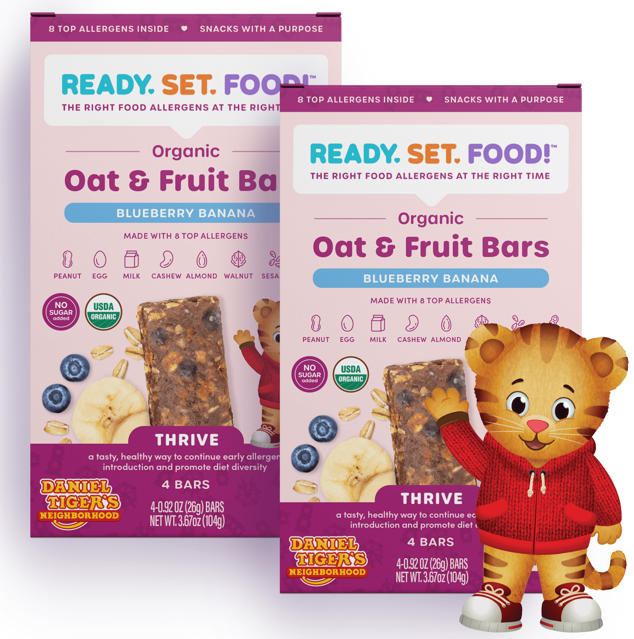 Ready, Set, Food! Organic Oat & Fruit Bar, Toddler Snack with 8 Top