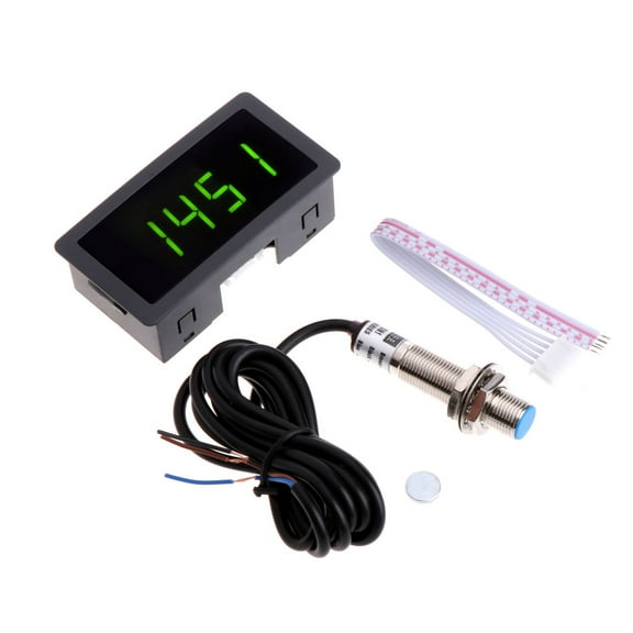 4 Digital RPM- Speed Meter+Hall Proximity Switch Sensor NPN- LED Tachometer