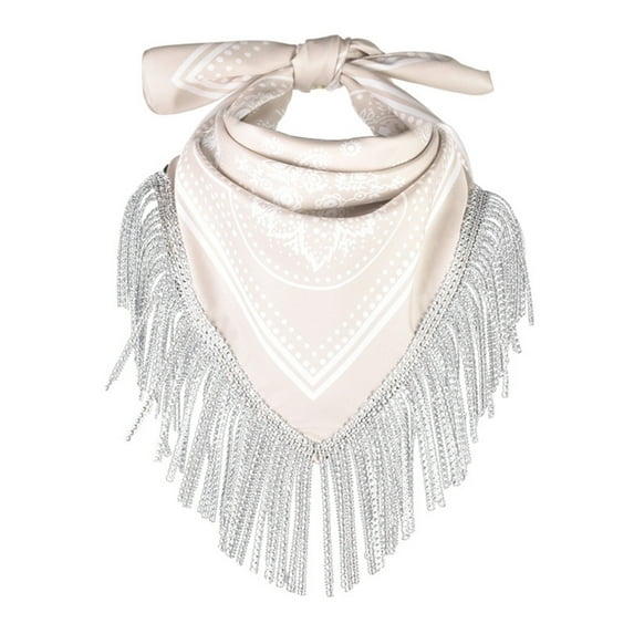 【Ready Stock】 Cowgirl Bandanas Shawl Rhinestones Fringe Paisley Scarf Bachelorette Bandanas Cowboys Bandanas Rhinestones Neckerchief