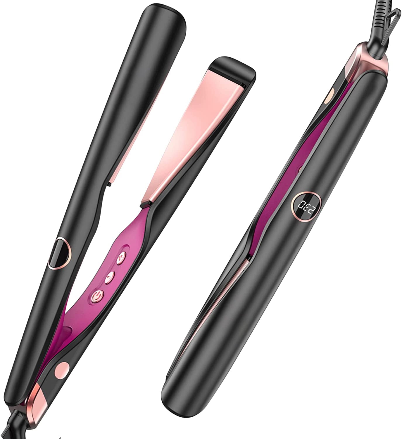 2 in 1 Hair Straightener and Curling Iron Ionic Ceramic Styling Tool with 360 Cooling Air White Walmart