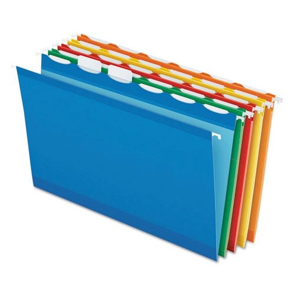 Ready-Tab Colored Reinforced Hanging Folders, Legal Size, 1/6-Cut Tab, Assorted, 25/box | Bundle of 2 Boxes