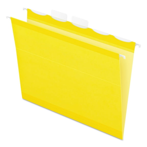 Pendaflex Colored Reinforced Hanging Folders 1/5 Tab Letter Yellow 25/Box 42624