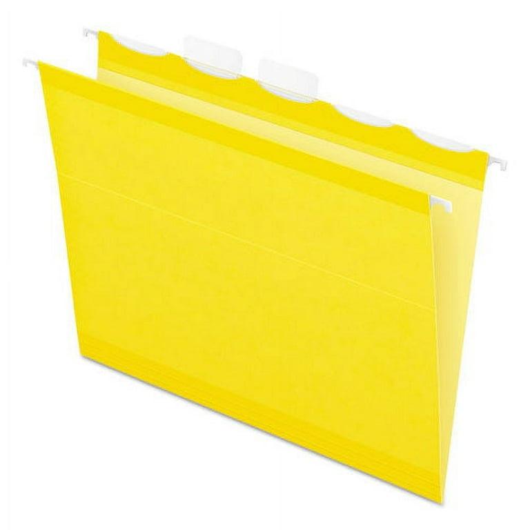 Colored Reinforced Hanging Folders, Letter Size, 1/5-Cut Tabs, Yellow, 25/Box Colored Reinforced Hanging Folders, Letter Size, 1/5-Cut Tabs, Yellow, 25/Box