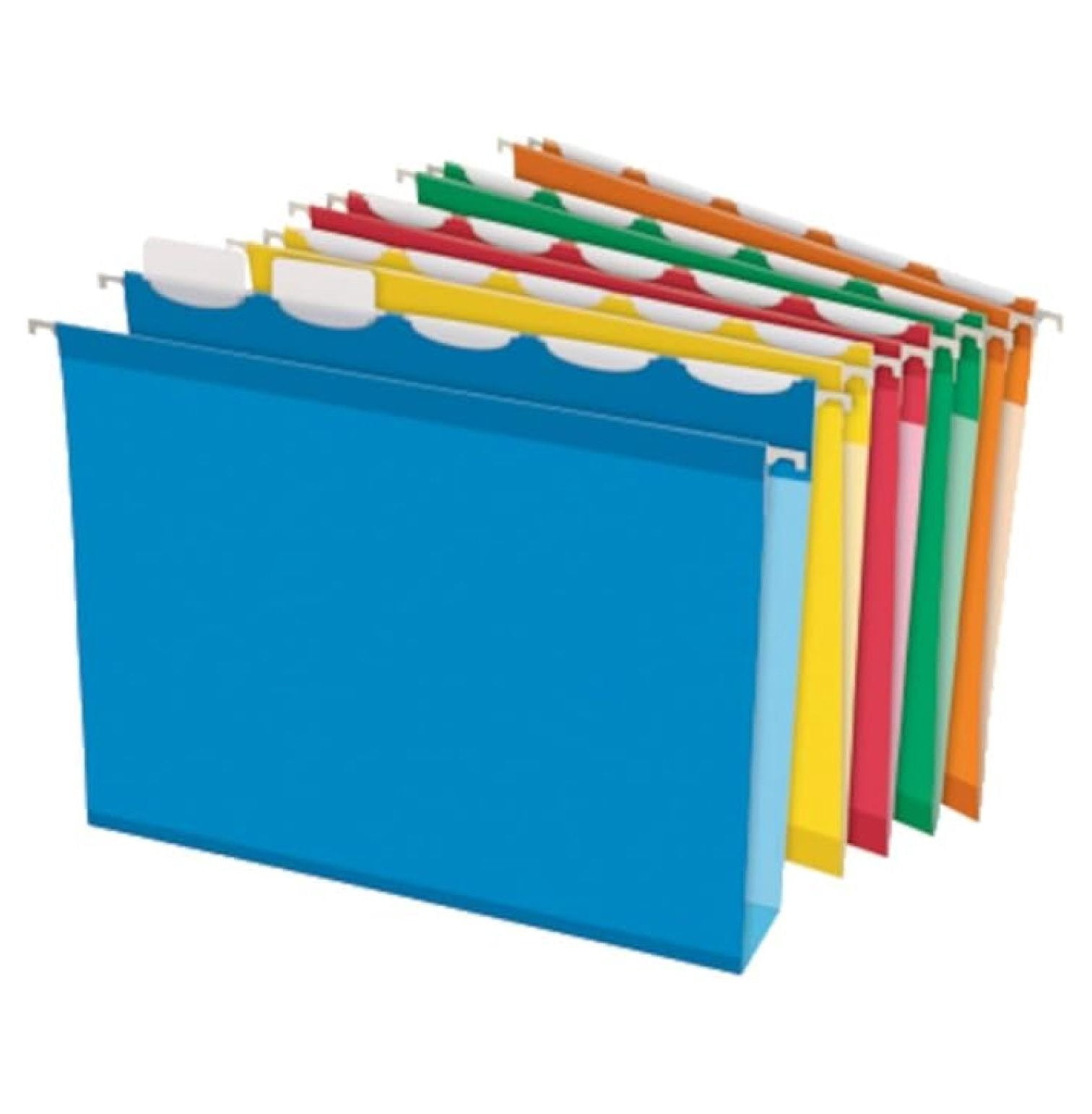 Ready-Tab Extra Capacity Reinforced Hanging File Folders, Letter Size, Assorted Colors, 5 Tab, 20/BX (42700)
