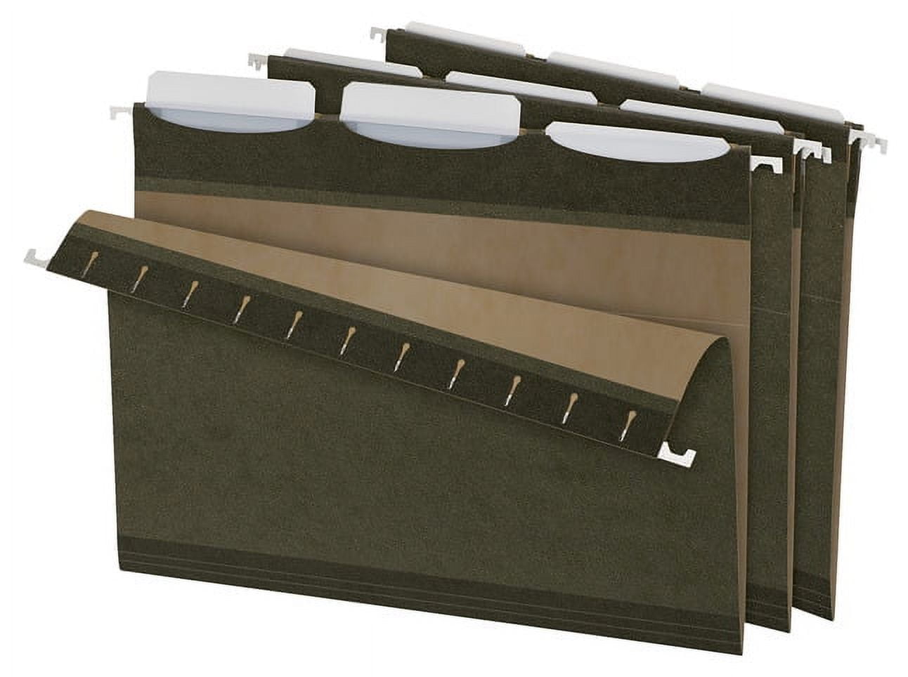 "Ready-Tab Reinforced Hanging File Folders, Letter Size, 1/3-Cut Tab, Standard Green, 25/box | Bundle of 5 Boxes"