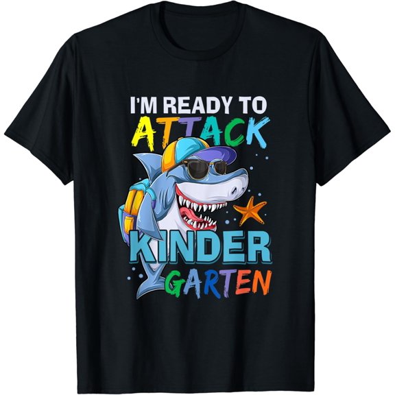 Ready To Attack Kindergarten Shark Back School Sea Animal T Shirt