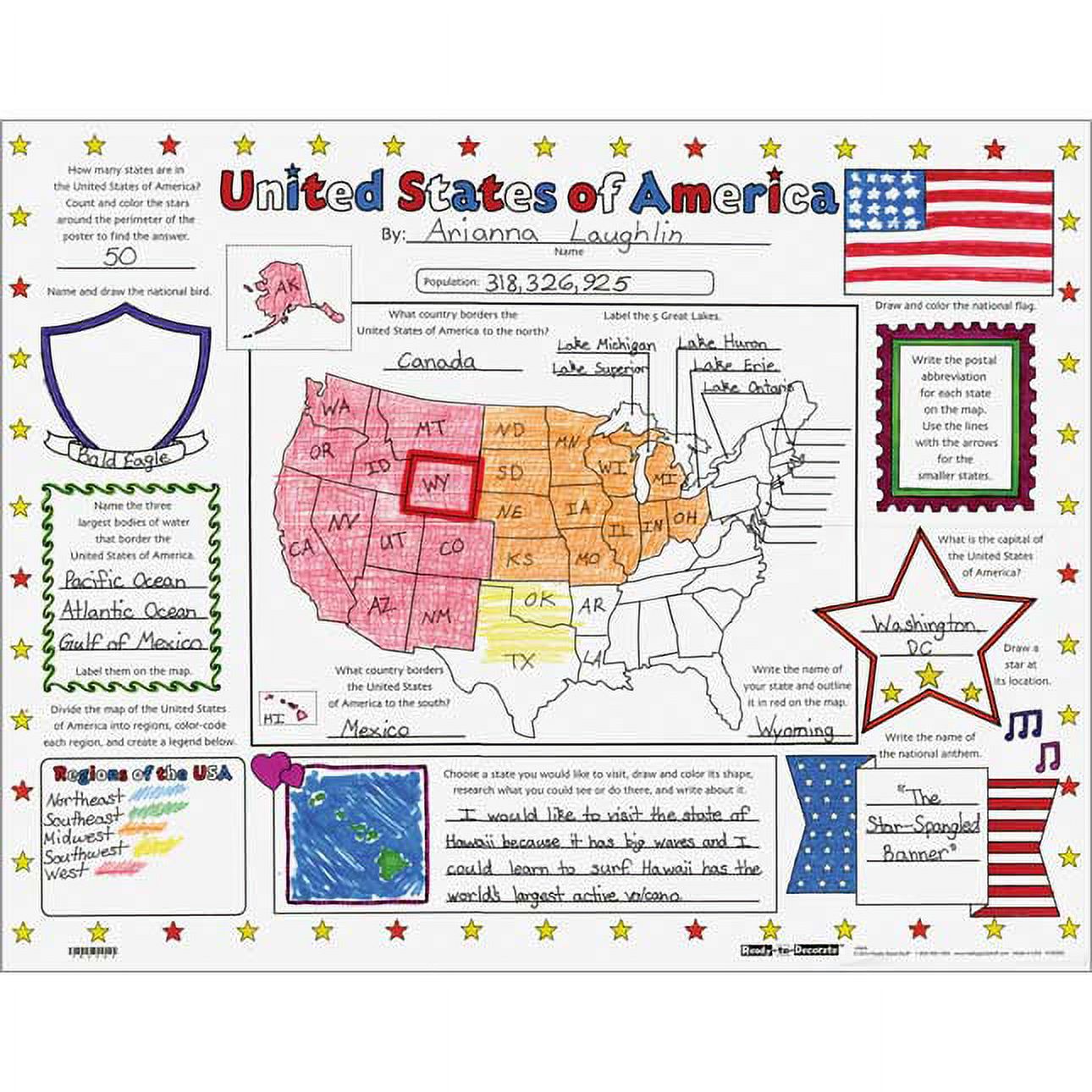 Ready-To-Decorate United States Of America Posters - 24 posters - Walmart .com