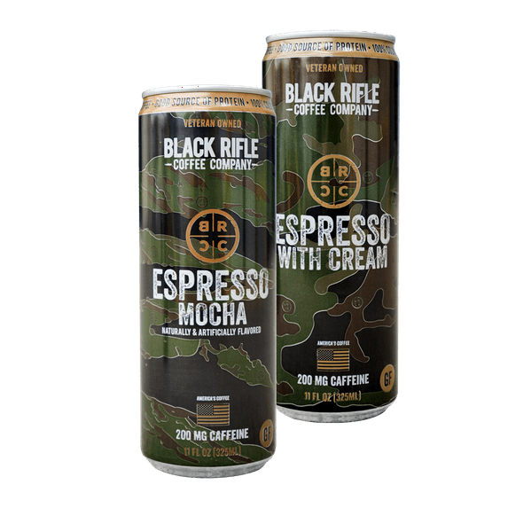(12 pack) Black Rifle Coffee Company Iced Flavored Espresso Mocha, Ready to Drink for Instant Energy, 11oz, Can