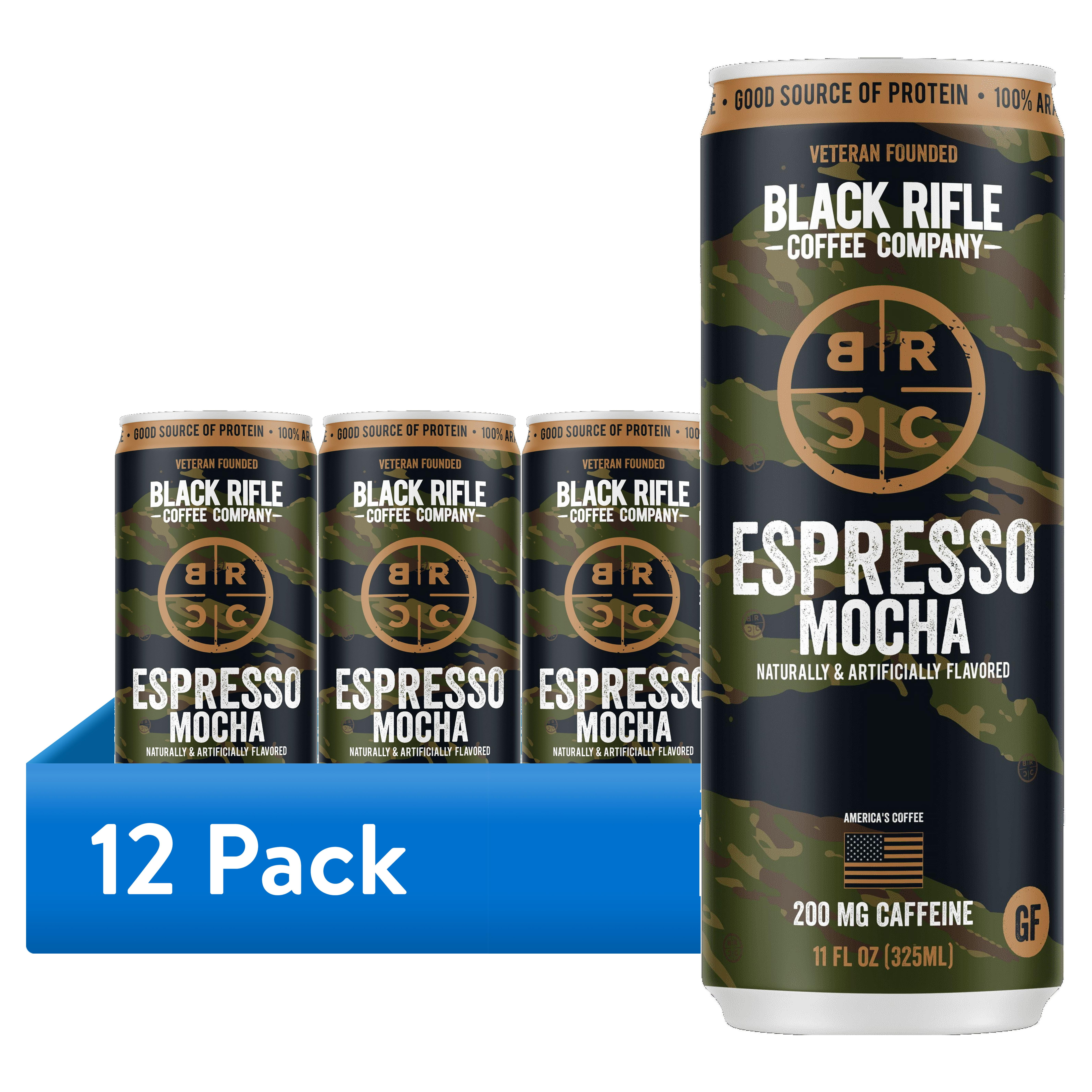 (12 pack) Black Rifle Coffee Company Iced Flavored Espresso Mocha, Ready to Drink for Instant Energy, 11oz, Can