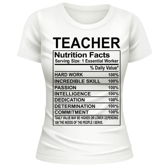 Ready To Press Sublimation Heat Press Transfer For Back To School - Teacher Nutrition Facts