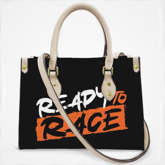 Ready To Race White And Orange Cross Body Bags For Women Small Leather Female Handbags Fashion Top-Handle Totes