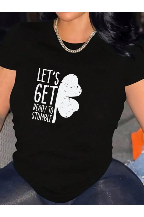 Ready To Stumble Saint Pattys Irish St Patrick Day Graphic T-Shirts Round Neck Short-Sleeved Casual And Comfortable T-Shirts As Presents For Women
