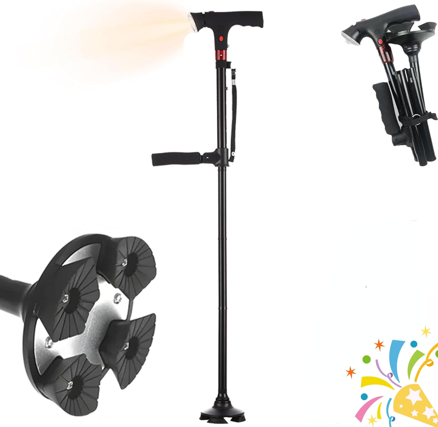 Ready Walker Cane,ReadyWalker Smart Cane with LED Light & Alarm ...