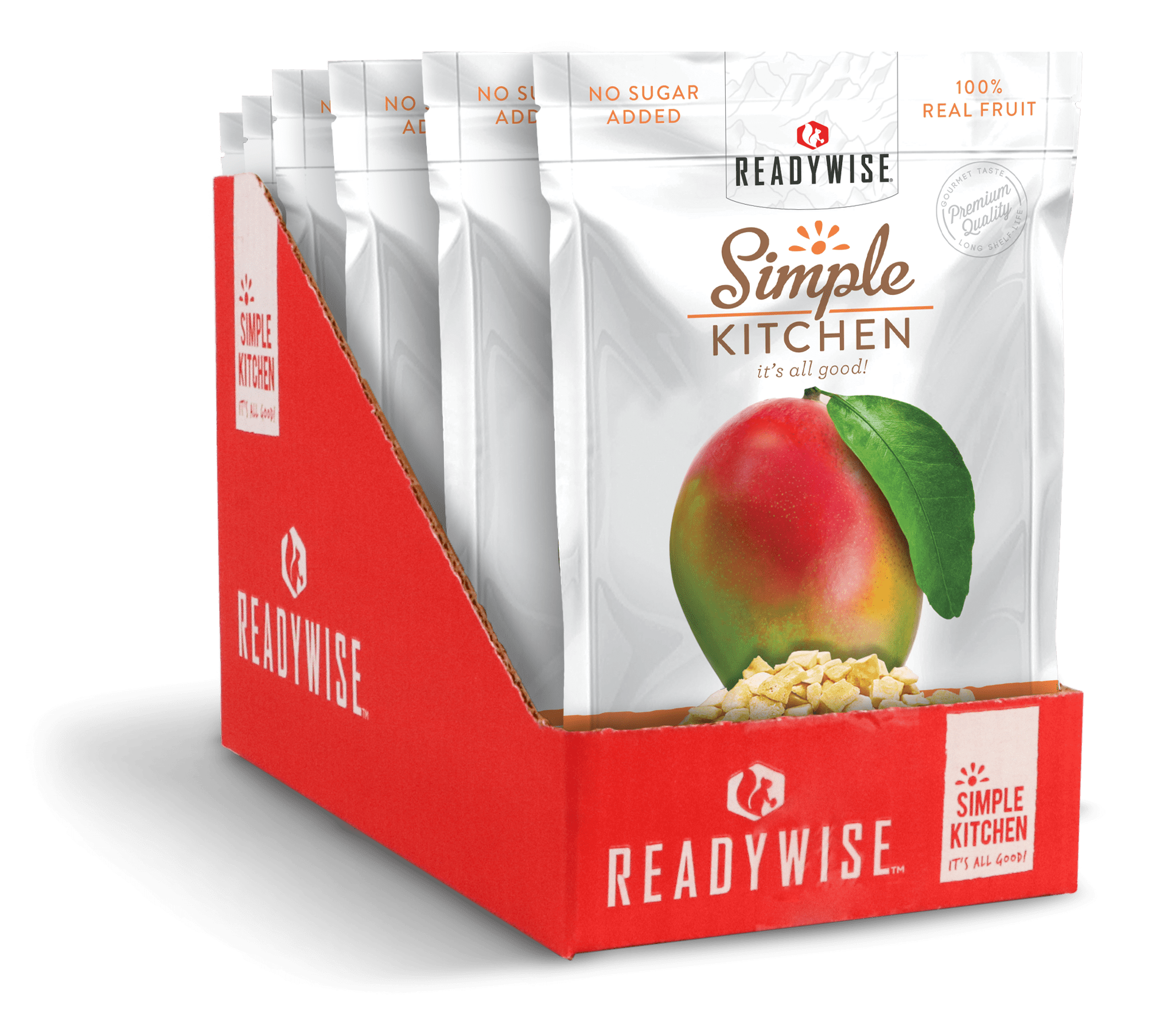 Ready Wise Simple Kitchen Freeze Dried Mangoes Single Pouch 1.05 oz, 6-Pack Case