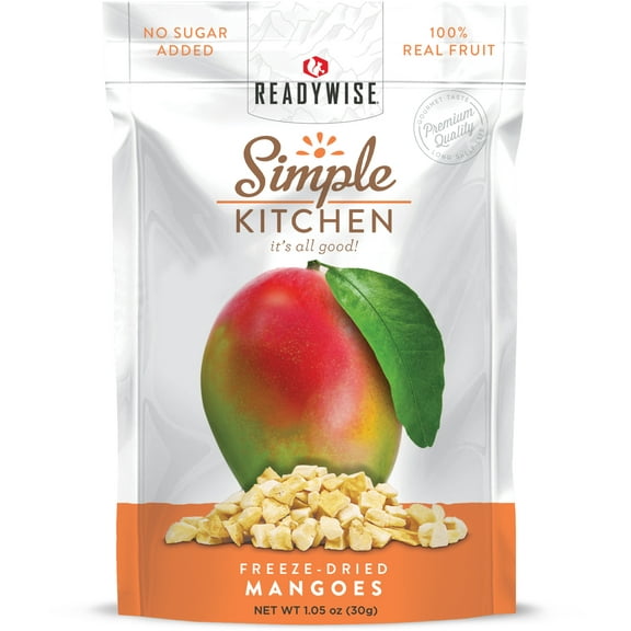 Wise Foods Simple Kitchen Freeze Dried Mangos Single Pouch Four Servings