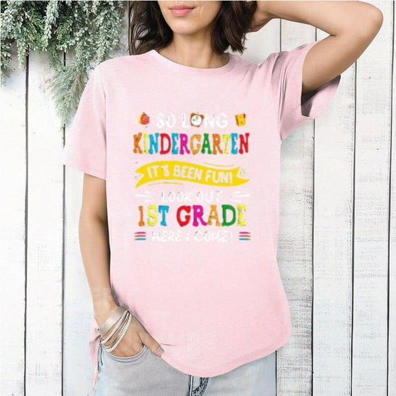 Ready for 1st Grade So Long Kindergarten Graduation School T-Shirt, for men & women, up to size 5XL