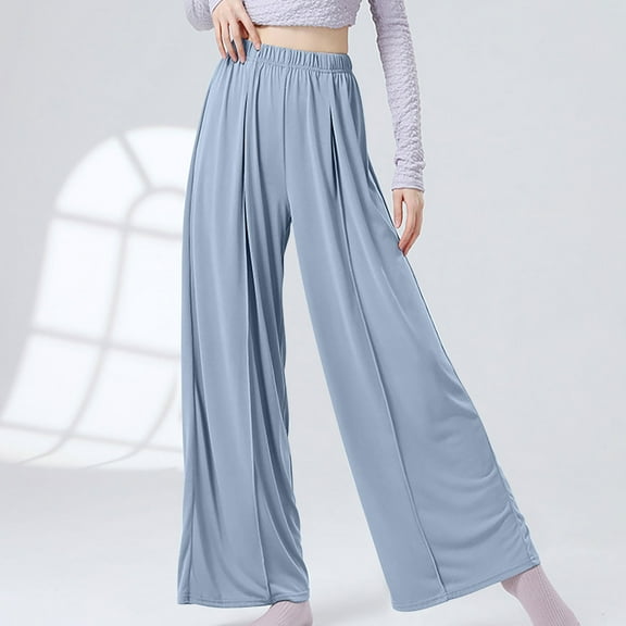 GaThRRgYP Frayed Hem Womens Jeans,Fashion Womens Casual Solid Color Elastic Loose Pants Straight Wide Leg Trousers Pants