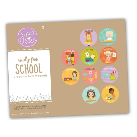 Ready for School - Toddler Daily Routine and Behavior Reward Chore Magnets with Pictures
