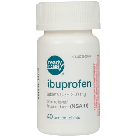 Ready in Case® Ibuprofen Pain Reliever/Fever Reducer (NSAID) USP 200mg Coated Tablets 40 ct Box