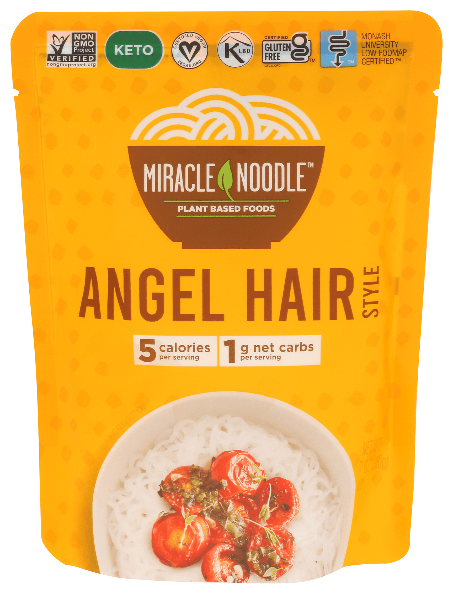 Miracle Noodle Angel Hair Konjac Noodles, Naturally Low Carb, Gluten Free, 7 oz
