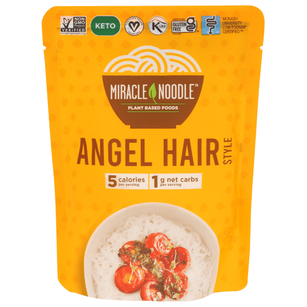 Miracle Noodle Angel Hair Konjac Noodles, Naturally Low Carb, Gluten Free, 7 oz