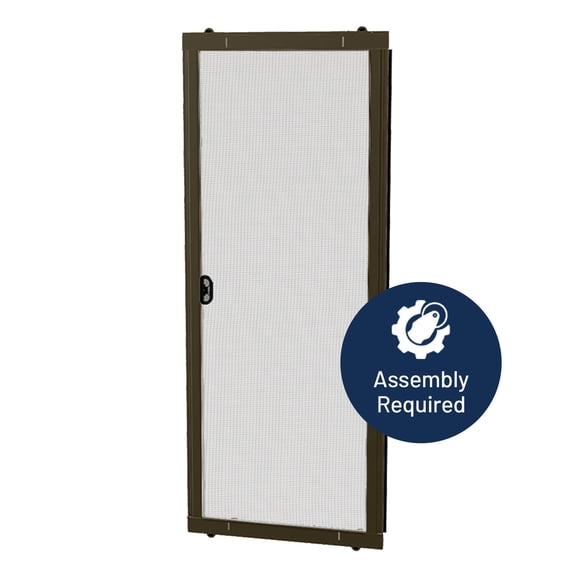 Ready-to-Assemble Adjustable Sliding Screen Door Kit Bronze, 36", Fiber Mesh, Fits 95% of U.S. Doors