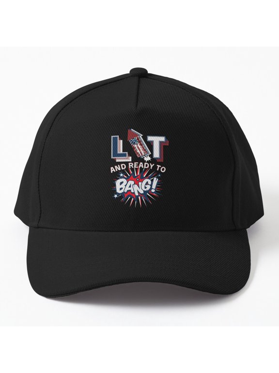 Ready to Bang Fireworks Baseball Hat, Fourth of July Celebration Statement, Gift Cap