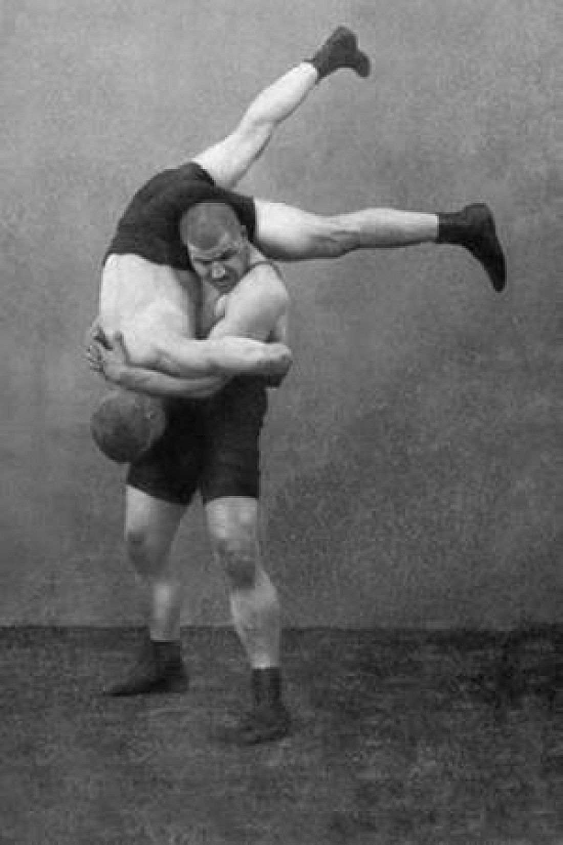 Ready to Drop Russian Wrestlers Canvas Art - Vintage Wrestler (12 x 18)