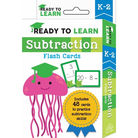 Ready to Learn: K-2 Subtraction Flash Cards: Includes 48 Cards to Practice Subtraction Skills! (Hardcover)