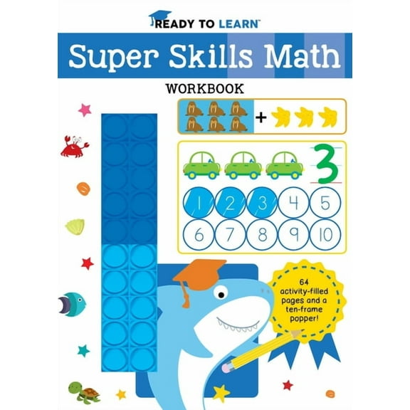 Ready to Learn Ready to Learn: Super Skills Math Workbook with Ten-Frame Popper, (Paperback)
