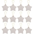 thumbnail image 1 of Ready to Paint DIY Ceramic Bisque Star Shaped Ornaments with Hanger for Christmas Tree and Holiday Decoration | 12 Pack, 1 of 4