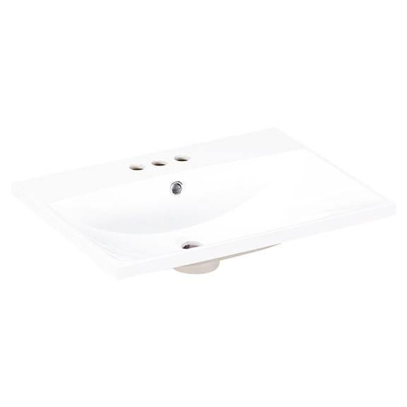 Ready-to-Use Design - 24" Ceramic Bathroom Vanity Top for Quick Setup