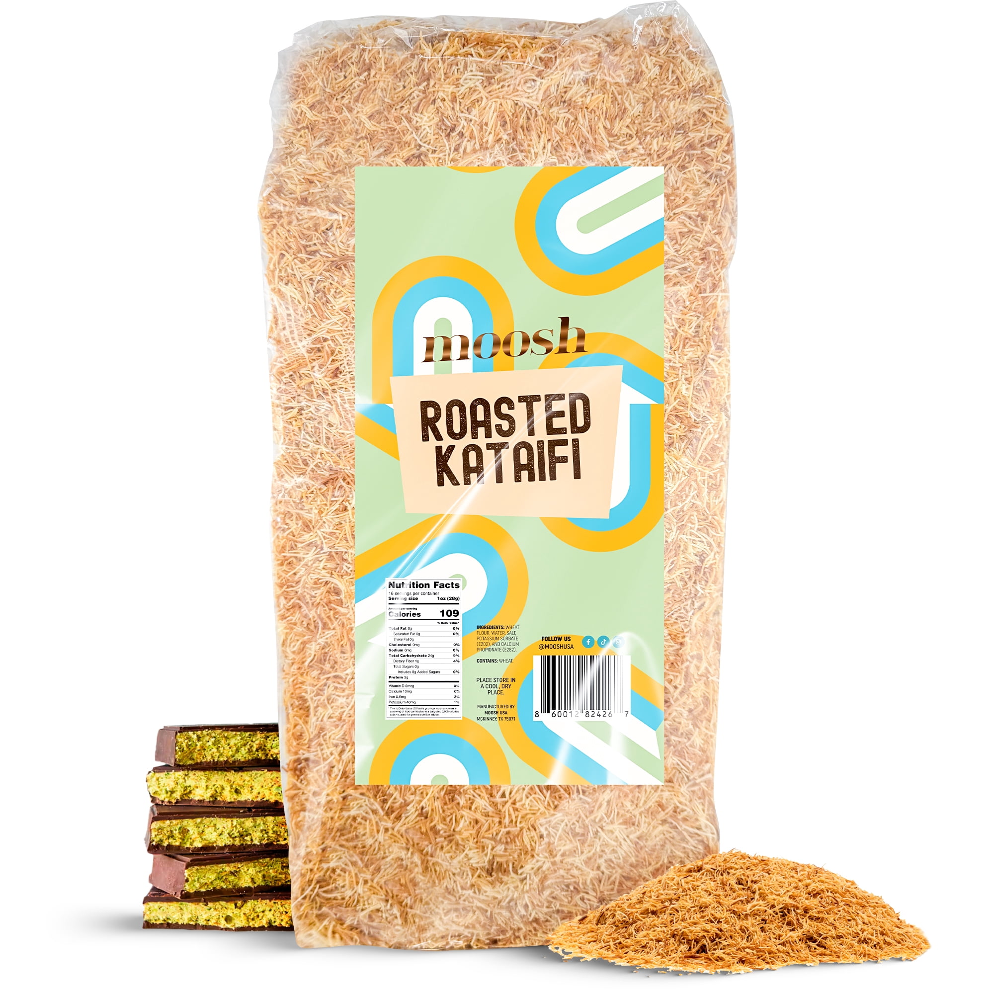 MOOSH Toasted Kataifi Shredded Fillo Dough Bag - 1 Lb