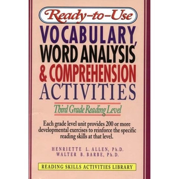 Pre-Owned Ready-To-Use Vocabulary, Word Analysis & Comprehension Activities: Third Grade Reading Level (Spiral-bound) 0876289340 9780876289341