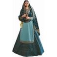 thumbnail image 1 of Ready to Wear Designer Lengha Suits Pakistani Indian Salwar Kameez Dress ( Sky Blue, XXL - 46 ), 1 of 6