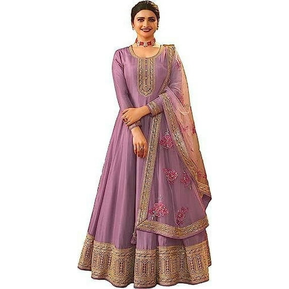 Ready to Wear Indian Designer Salwar Kameez Dress Pakistani Anarkali Gown Suits ( Purple, 4XL - 50 )