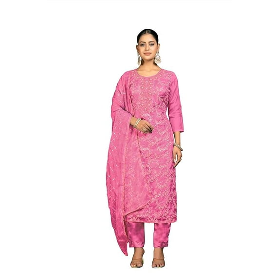 Ready to Wear Indian Dress for Women Designer Embroidred With Bottom & Dupatta