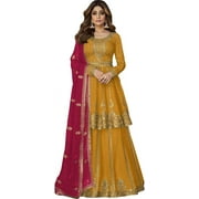 Ready to Wear Indian Pakistani Designer Salwar Kameez Anarkali Lengha Suits  Yellow, XS - 36