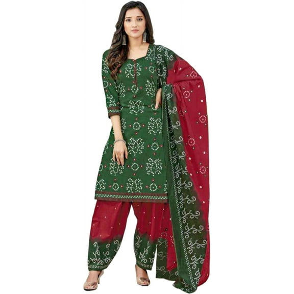 Ready to Wear Indian Pakistani Sewn Salwar Kameez Punjabi Designer Patiyala Dress ( Green, L - 42 )