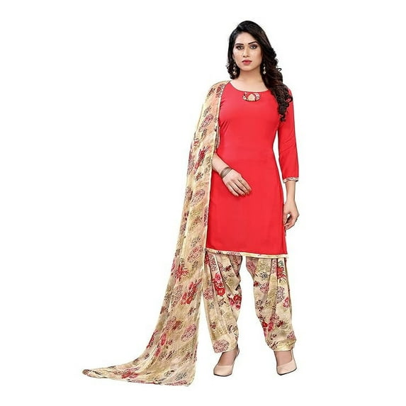 Ready to Wear Indian pakistani Designer Crepe Salwar Suit With Matching Dupatta For Women