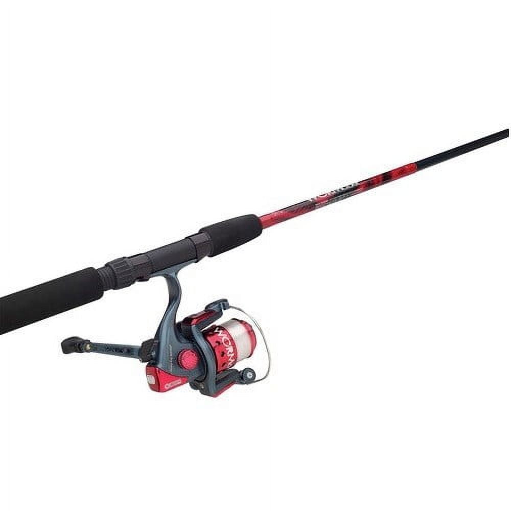 South Bend Worm Gear Fishing Rod & Spinning Reel Combo, Red
