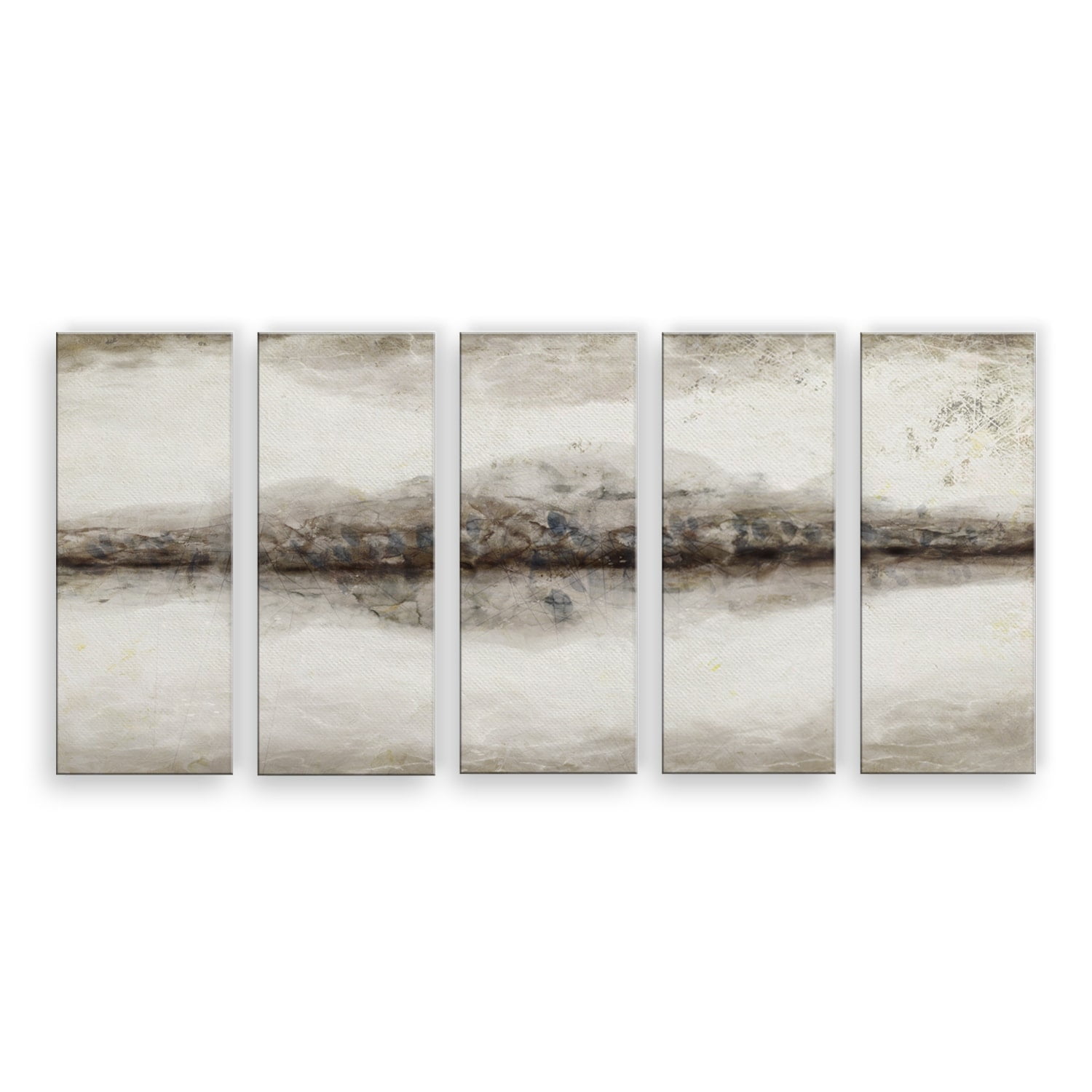 Neutral Earth Tones Abstract Canvas Wall Art Set